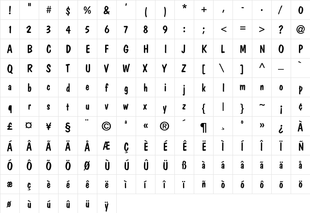 DomCasual-Normal Regular font glyphpreview