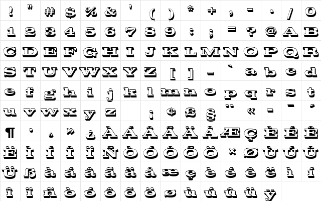 ClarendonTBolExpSh1 Regular font glyphpreview