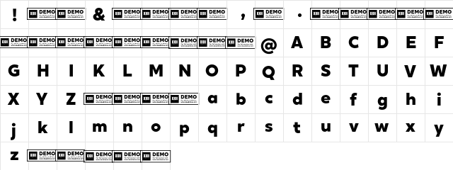 XXII Geom DEMO Heavy font glyphpreview