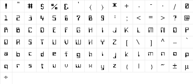 SillyconValley Regular font glyphpreview