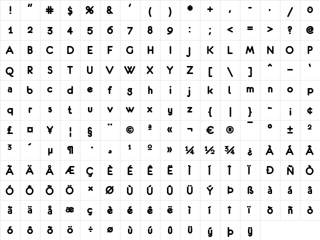 eurofurence bold font glyphpreview