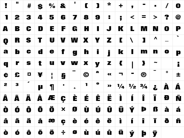 Folio Std Extra Bold font glyphpreview