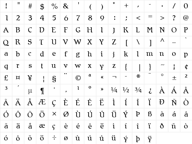 Romic LT Light Regular font glyphpreview