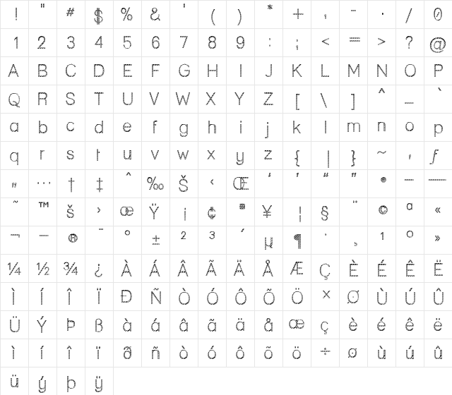 Lane - Cane Regular font glyphpreview