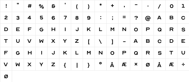 Optician Sans Regular font glyphpreview