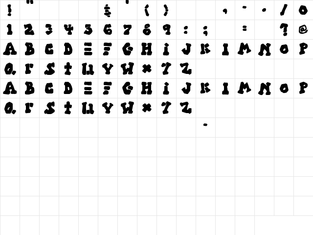 SBC Aztec Regular font glyphpreview