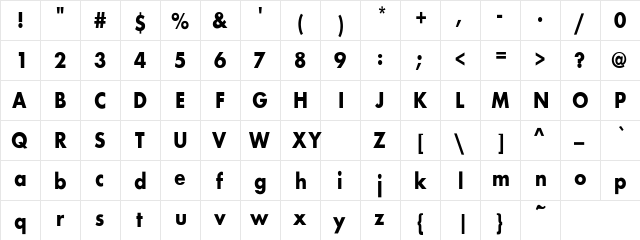 Sulley Condensed Bold Regular font glyphpreview