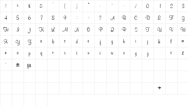 ChromaScriptSSK Regular font glyphpreview