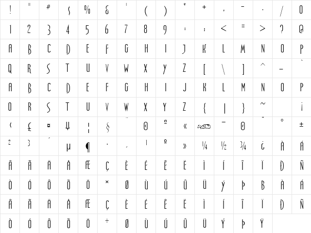 Spellbound Regular font glyphpreview