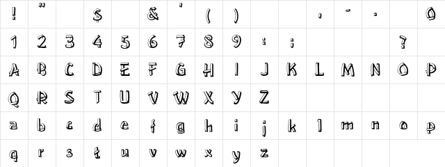 Over Taken Regular font glyphpreview