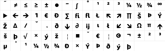 Cocon BoldExp font glyphpreview
