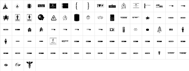 DingTrek Regular font glyphpreview