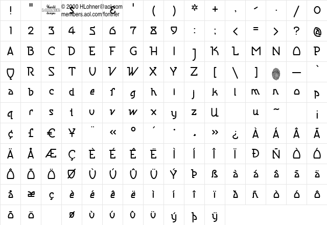 Sanitary Regular Regular font glyphpreview