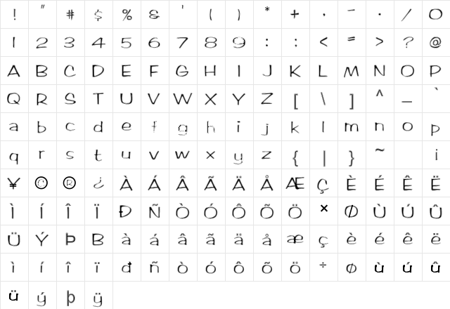 FZ HAND 2 CONTOUR Normal font glyphpreview