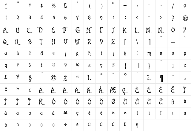 Ferdinand Normal font glyphpreview