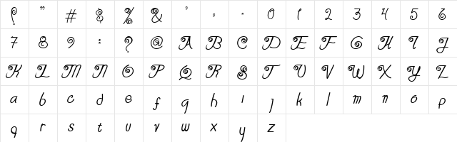 Serasa Regular font glyphpreview