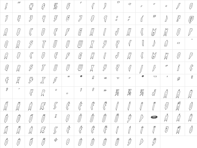 Opus Magnus Outline Italic Italic font glyphpreview