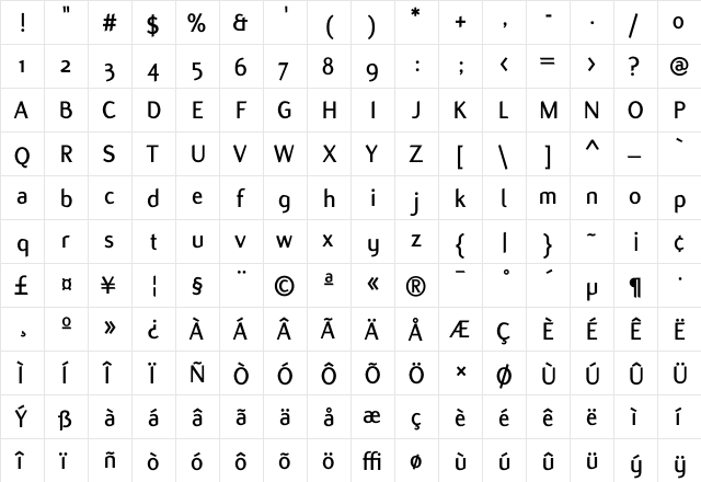 Flux Bold font glyphpreview