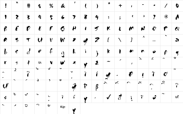 VNIThufapfan Normal font glyphpreview