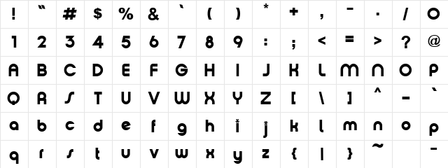 TXT Groovy Smooth Regular font glyphpreview