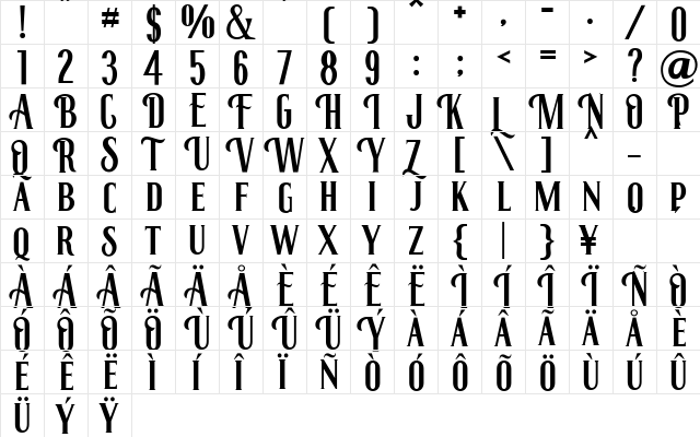 roenksync Regular font glyphpreview