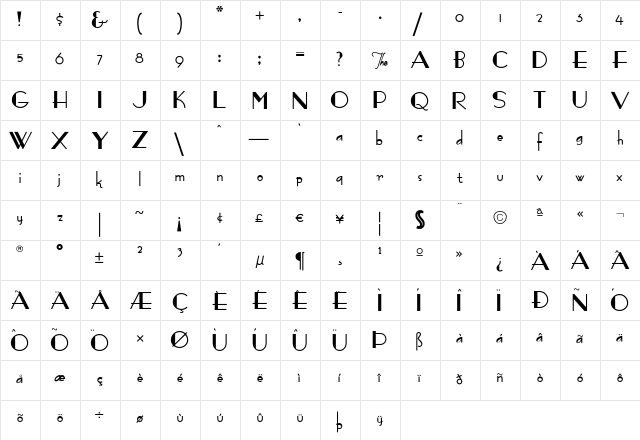 FashionVictim Regular font glyphpreview
