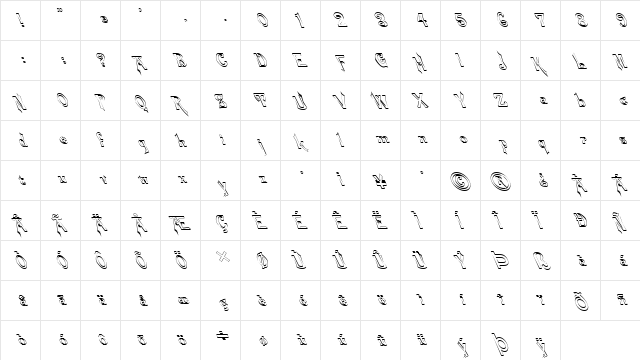 FZ JAZZY 21 HOLLOW LEFTY Normal font glyphpreview