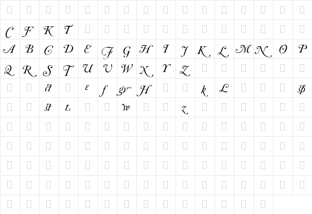 Caslon Italic Swashes Regular font glyphpreview