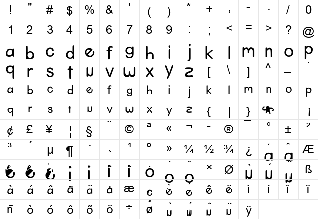 lemur Regular font glyphpreview