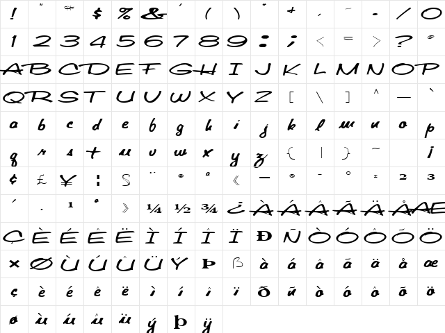 FluctuantLight37 Regular font glyphpreview