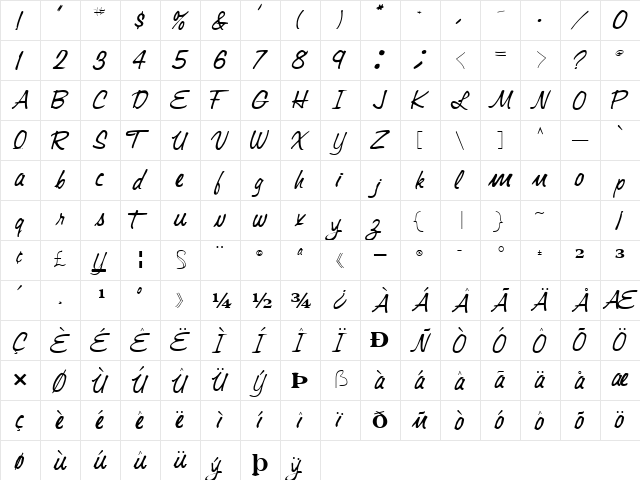Ex Regular font glyphpreview
