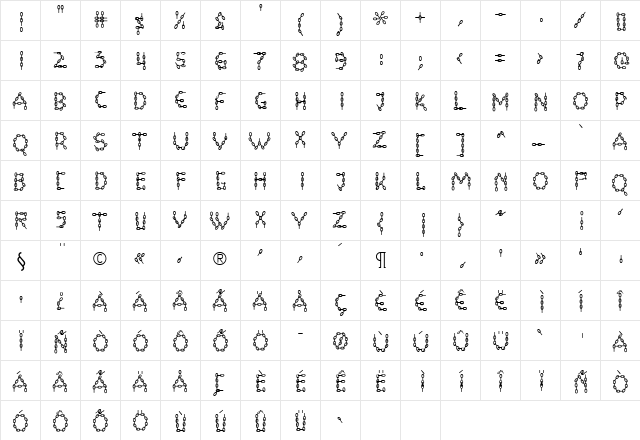 ChainLetterTwo Regular font glyphpreview