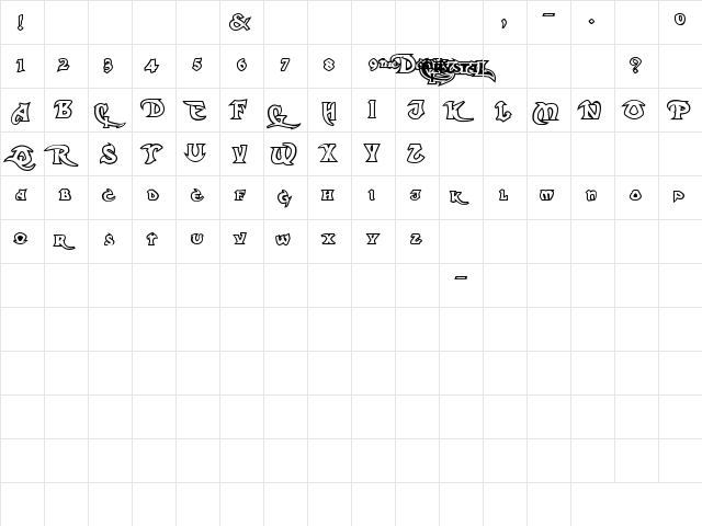 Dark Crystal Outline Dark Crystal Outline font glyphpreview