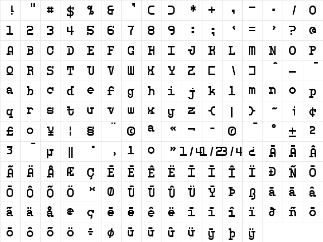 Monosphere Personal Use Regular font glyphpreview