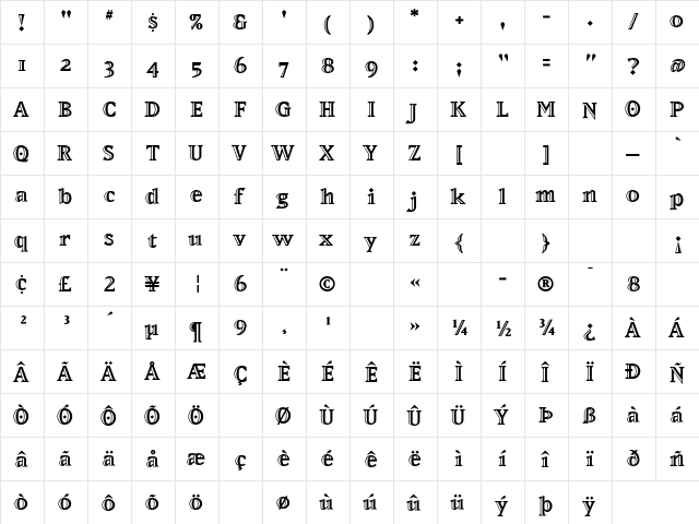 MatrixInline-ExtraBold Extra Bold font glyphpreview