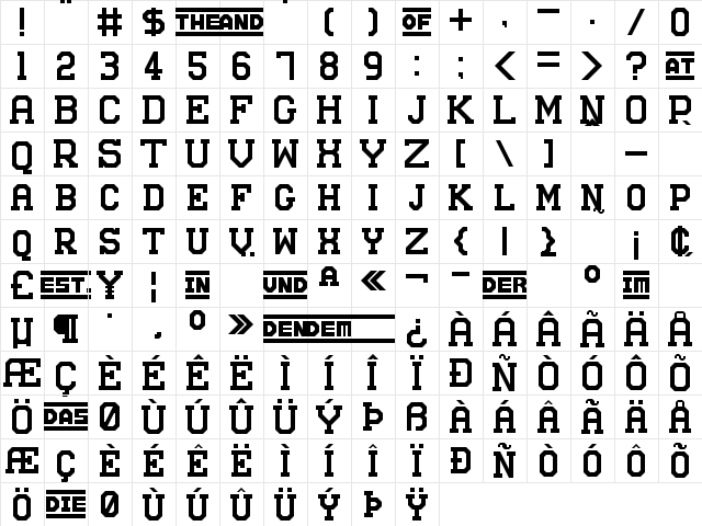 Stuttgart Messe Regular font glyphpreview