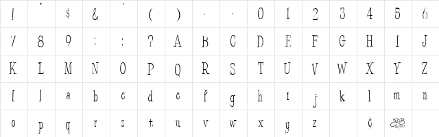 Bud Easy Normal font glyphpreview