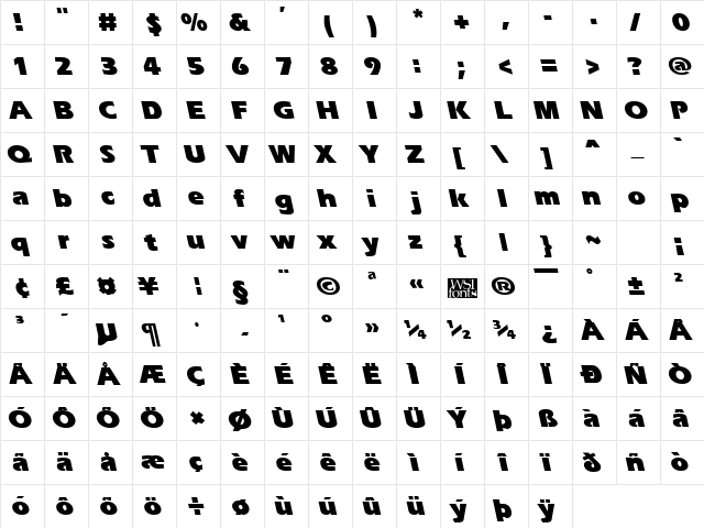 ErgoeBlackBS Regular font glyphpreview
