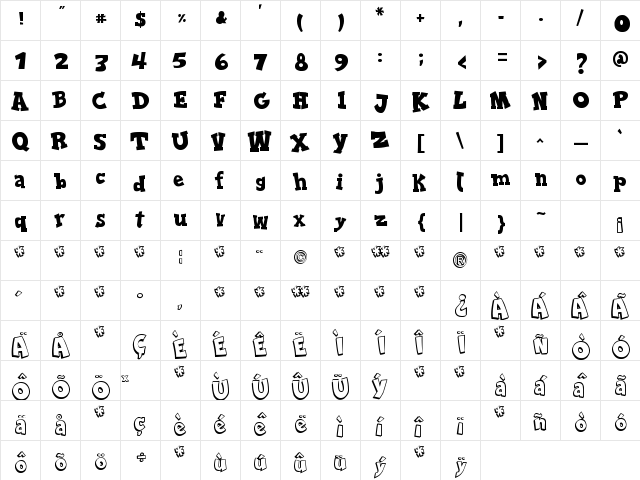 Serifa Comica Regular font glyphpreview