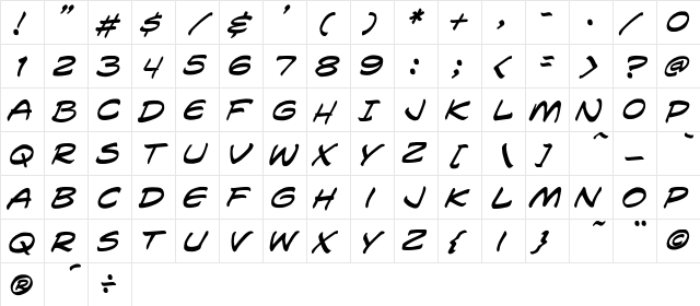 CCLosVampiros Medium Italic font glyphpreview