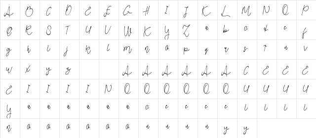 Young Boy Demo Regular font glyphpreview