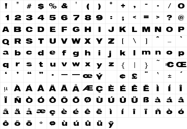 Quinta Regular font glyphpreview