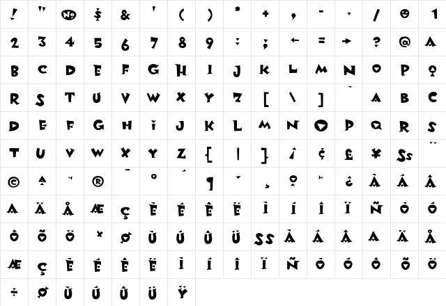 Metropol Regular font glyphpreview