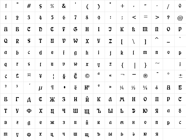 Decor6Di Regular font glyphpreview