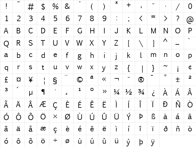 Pigiarniq Regular font glyphpreview