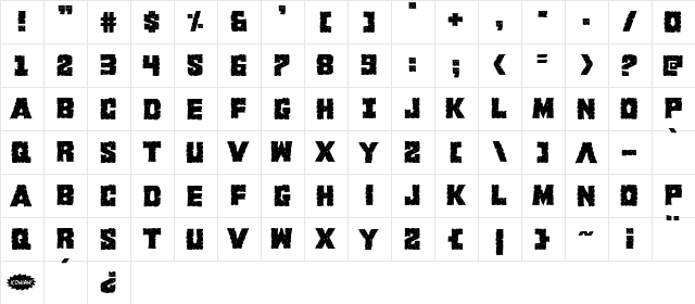 King Commando Regular font glyphpreview