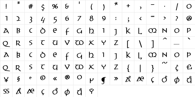 UncitronSwinging Regular font glyphpreview