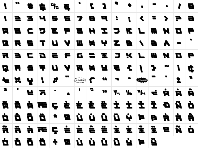 Omega-3 Leftalic Italic font glyphpreview