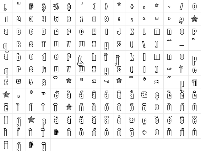 Eight Track program 3 Regular font glyphpreview