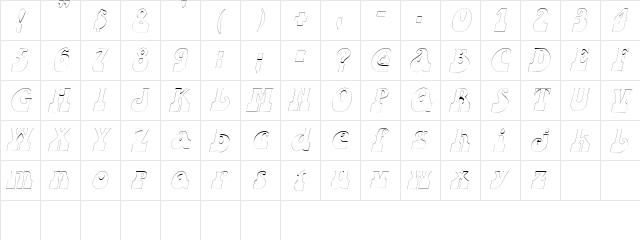 SandCastlesOutline Oblique font glyphpreview